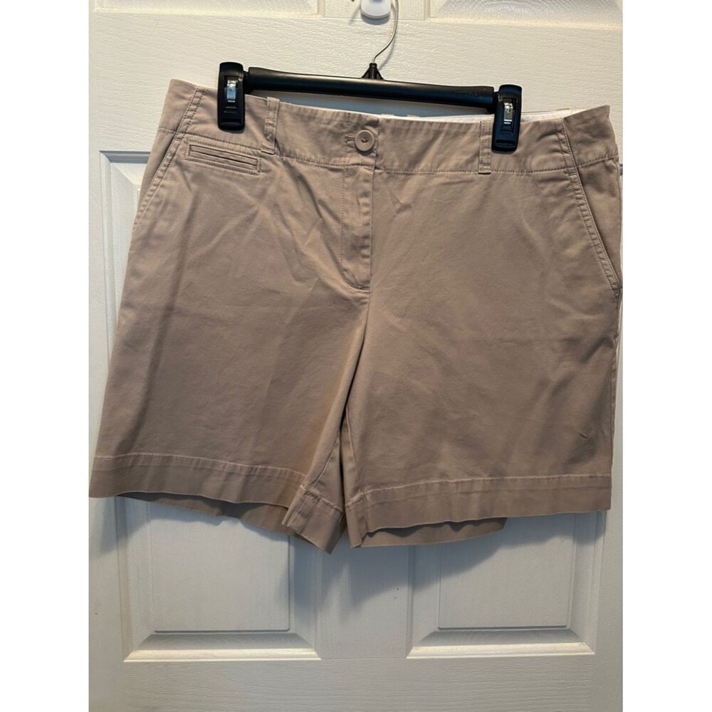 Talbots Women’s Tan Cotton Blend 7” Inseam Shorts Size 12 Vacation Cruises